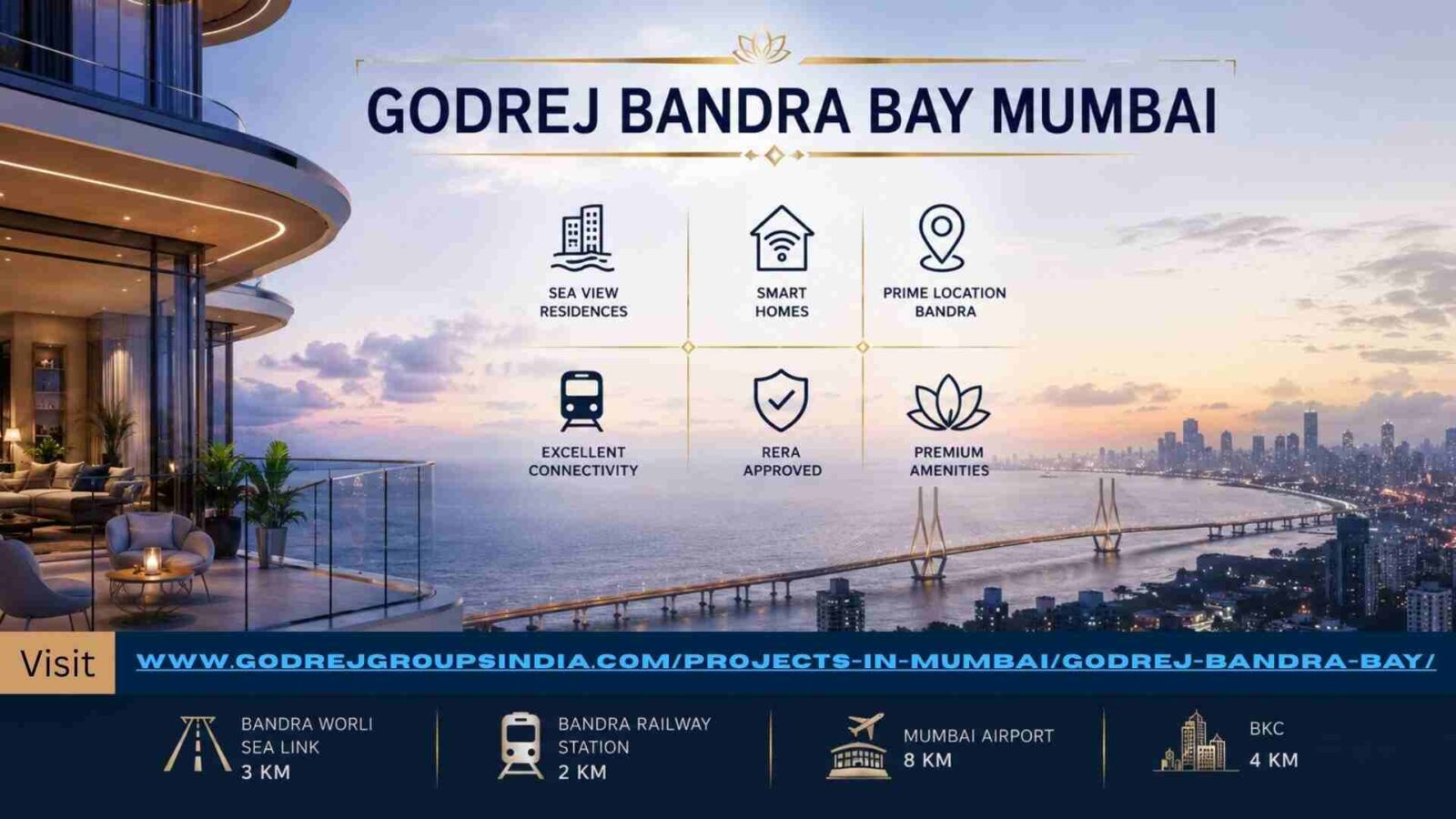 Premium sea-facing luxury apartments at Godrej Bandra Bay Mumbai in Bandra West