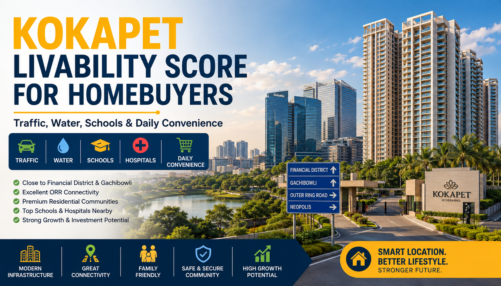 Kokapet Livability Score for Homebuyers: Traffic, Water, Schools & Daily Convenience