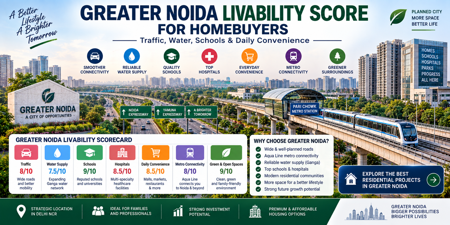 Greater Noida Livability Score for Homebuyers: Traffic, Water, Schools & Daily Convenience