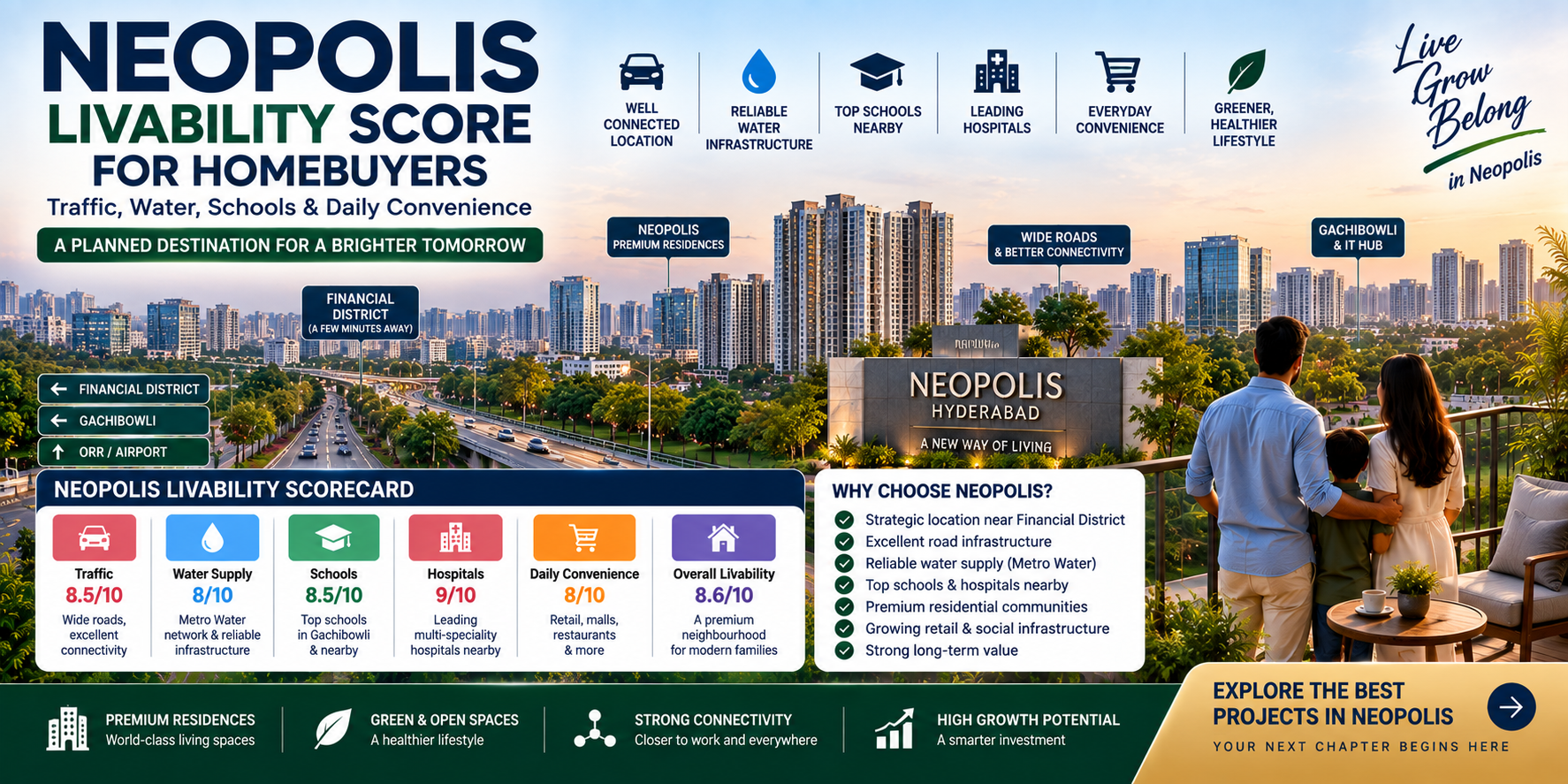 Neopolis Livability Score for Homebuyers: Traffic, Water, Schools & Daily Convenience
